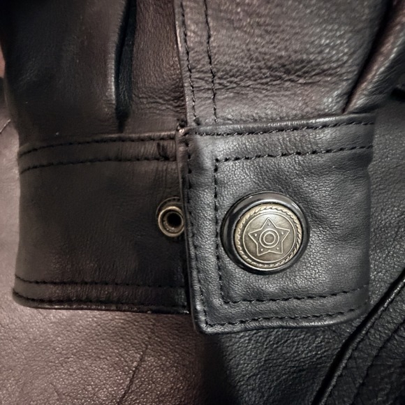 Franklin Allen Mens Black Genuine Leather Lined Winter Parka Coat Jacket XXL - Picture 8 of 8